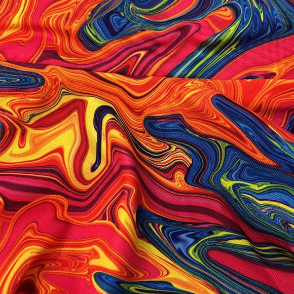 NWOT Women’s Orange Tie Dye Lycra Athletic Skirt Size Large - Picture 3 of 8